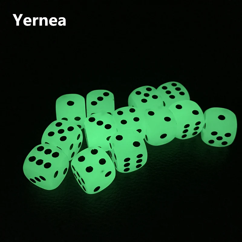 Новые 6 шт./лот 16 мм светящиеся игральные кости закругленные углы Светящиеся