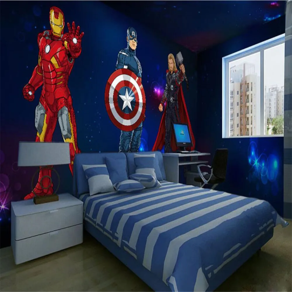 Большие 3D обои на заказ Мстители sci-fi Marvel hero Captain America Настенные | Обустройство дома
