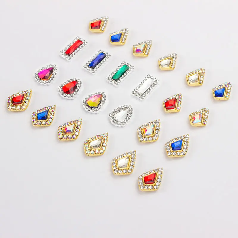 20 шт./лот 3D прямоугольные каплевидные украшения для дизайна ногтей камни стразы