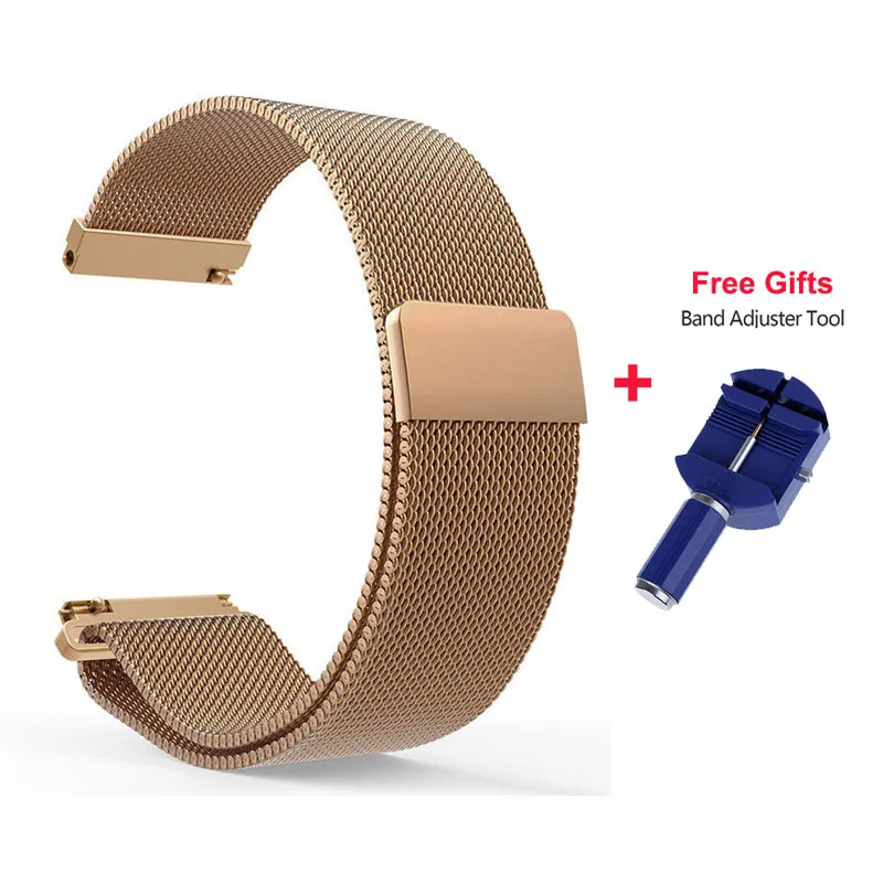 Magnetic Rose Gold 22 мм металлический ремешок из нержавеющей стали для Xiaomi Huami Amazfit ремешок для часов сменный металлический браслет для Amazfit Pace Stratos 2 ремешок - Цвет: Magnetic Rose Gold