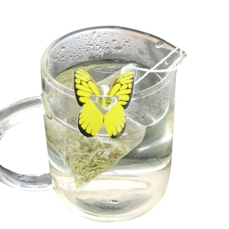 100 шт./лот нейлоновые чайные фильтры пирамиды пакетики с одной ниткой прозрачные