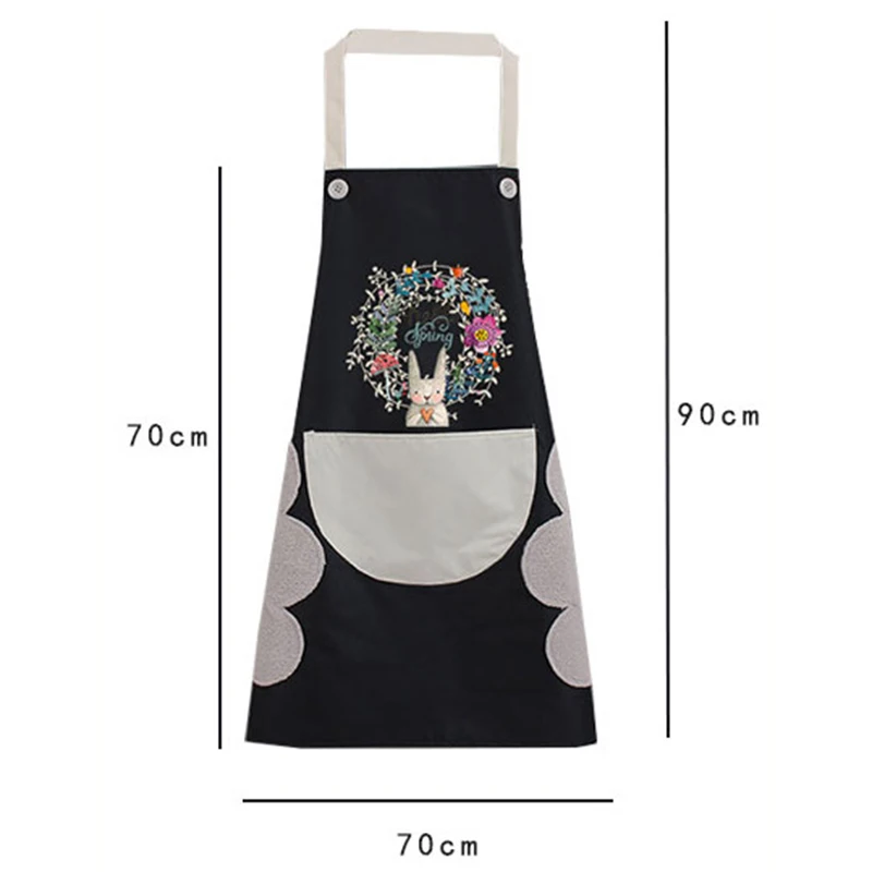 

Kitchen can be wiped waterproof and oil resistant cartoon wreath rabbit kitchen apron women baking accessories 90*70 cm