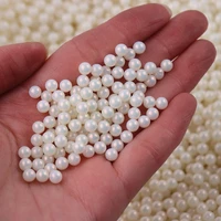 white ivory no hole abs imitation pearl beads no hole 346810mm acrylic round loose beads for jewelry making diy accessories