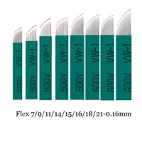 200 pcs 0 16mm green nano lamina micro 1218 flex permanent microblading needles for tebori microblading permannet manual pen