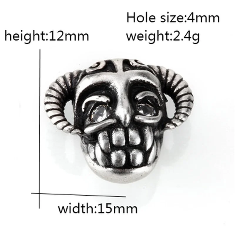 Бусины в виде маски черепа циркониевые медные космические бусины стиле ретро для