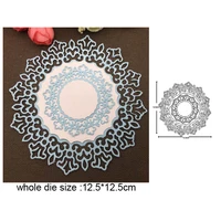 lace circle frame background metal stitches cutting dies stencils embossing photo album paper card crafts