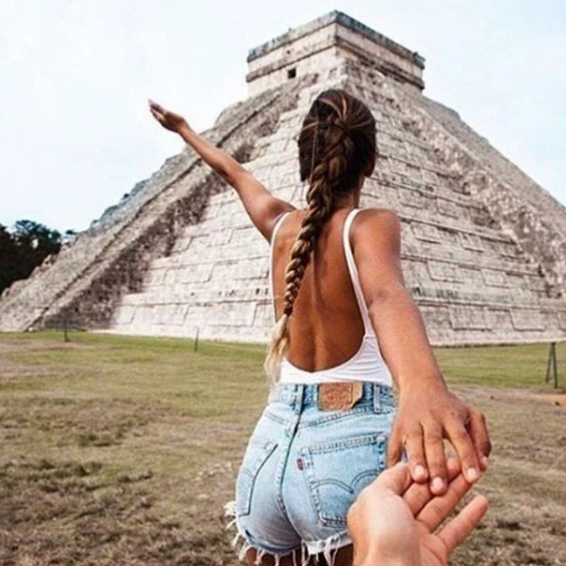 

Сексуальное Женское боди-майка Combhasaki, эластичное трико без рукавов, с открытой спиной, глубокий U-образный топ, комбинезон