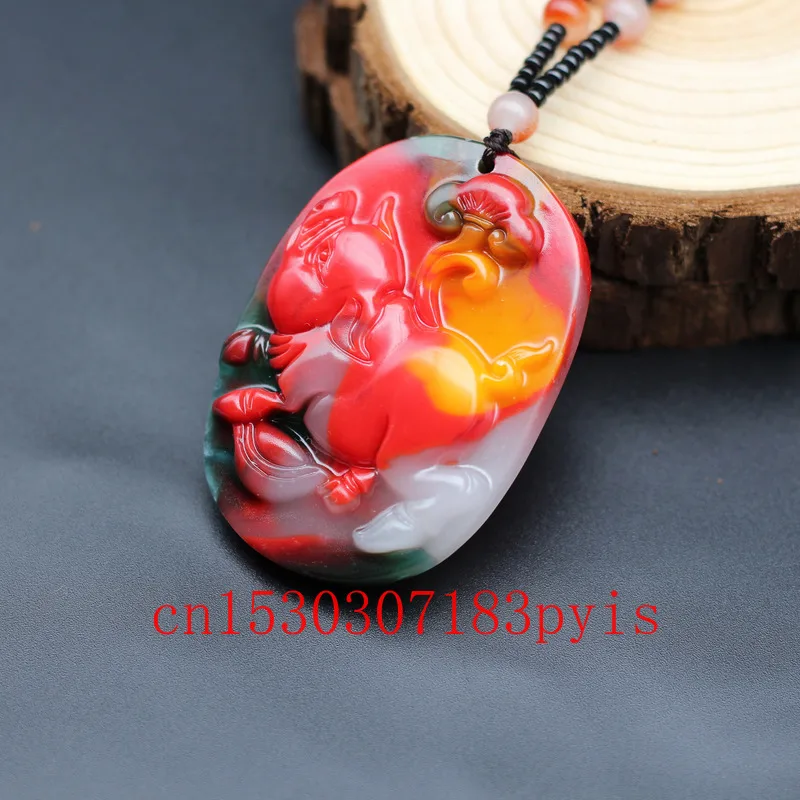 Ожерелье с подвеской в виде поросенка зодиака из нефрита естественного цвета