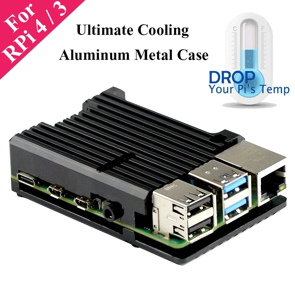 Billig Original Raspberry Pi 4 Modell B Starter Kit 2GB / 4GB / 8GB RAM Board Mit Aluminium Fall Gehäuse 5V 3A Netzteil Adapter