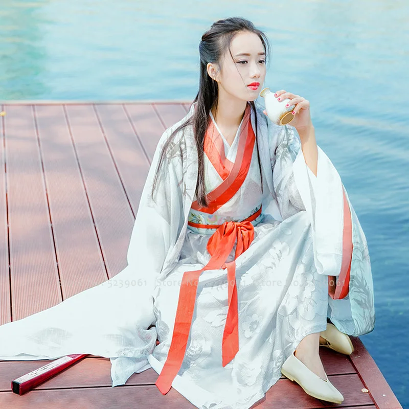 Китайский традиционный ханьфу платья костюм Танга девушки драма вечерние