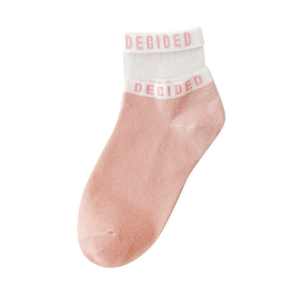 

2 Pairs Women Socks Cotton Breathable Mesh Sweat Absorbent Letter Summer Ankle Socks Letter Design Breathable Woman Socks