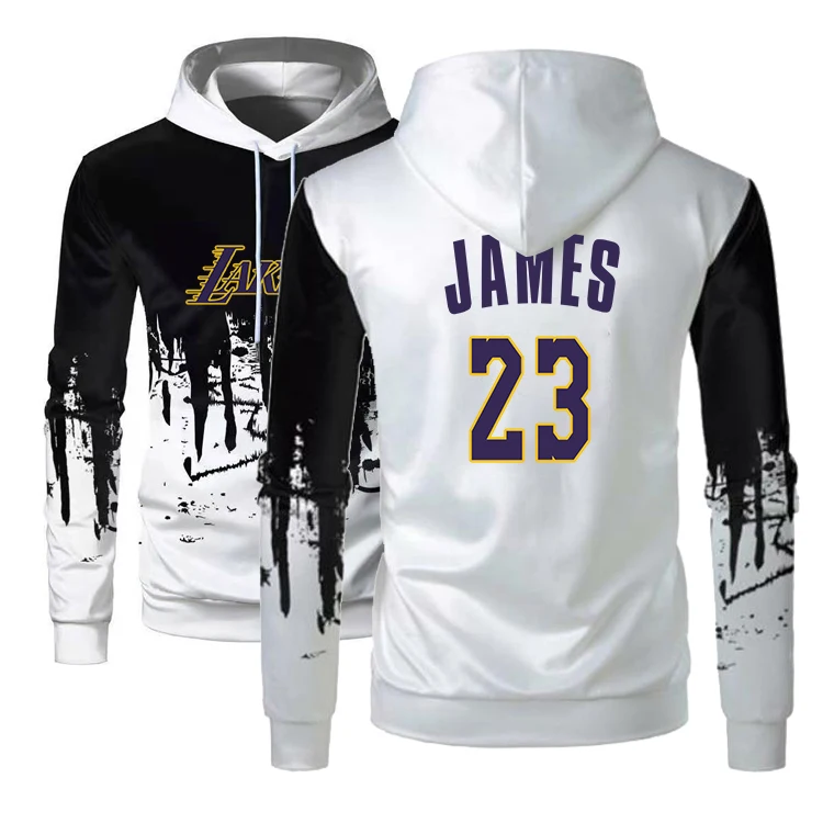 

2021 Mens Casual Sleeve Clothing Trend Slim Fit Basketball Jersey Cotton #23 James Sweatshirt Hoodies Ink Fashion Tops COTTON