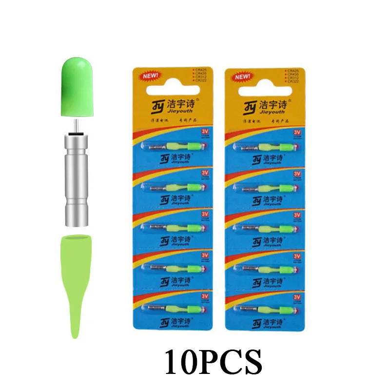 10 pcs of green 10/20/60/100 pcs CR311 Electronic Light stick Set LED Light+ CR311 Green/Red Glow Stick Night Fishing Accessory B200 - Цвет: 10 pcs of green