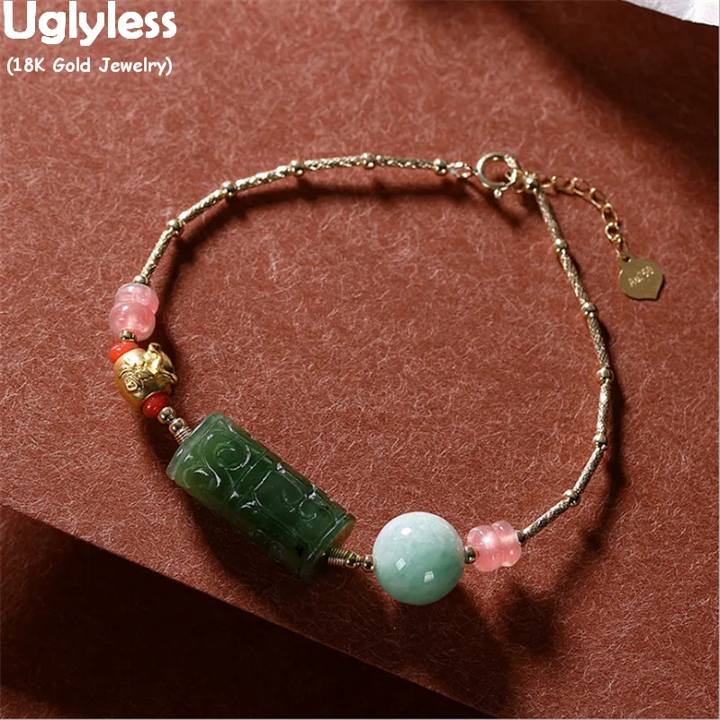 Браслеты из натуральной яшмы Uglyless с бусинами нефрита браслеты драгоценных