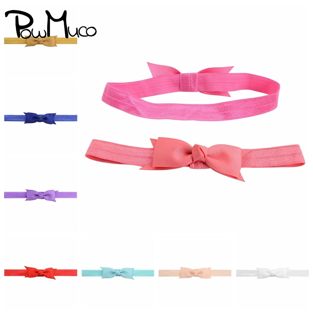 

Powmuco 10pcs/lot 3 Inches Solid Color Dovetail Bowknot Elastic Infant Headband Fashion DIY Handmade Bows Hairband Kids Gifts