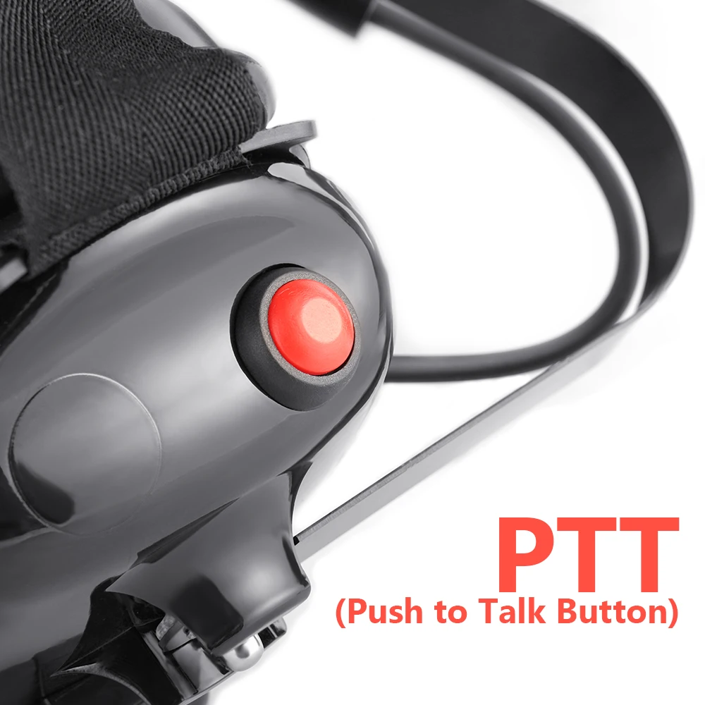 Двусторонняя радиогарнитура с прочным кабелем микрофоном шумоподавлением и PTT