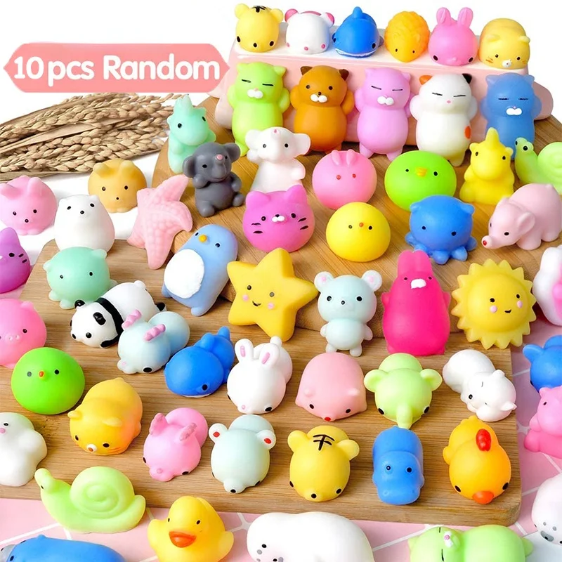 

10Pcs/set Mochi Squishy Toys Mini Squishies Kawaii Animal Squishys Party Easter Gifts for Kids Stress Relief Toy YJN