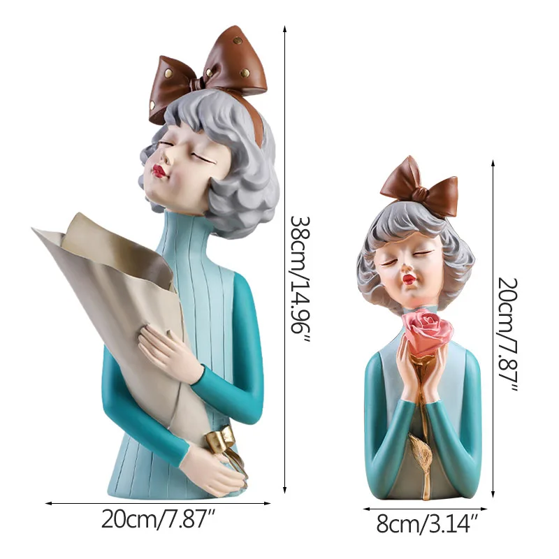 

Nordic Modern Girl Sculpture Living Room Decoration Furnishings Resin Girl Flower Arrangement Home Decoration Wedding Gifts