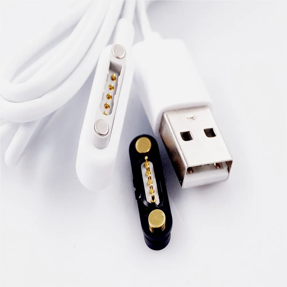 2 шт. кабель USB мужской разъем для магнита пружинный Pogo Pin 5 Pin длина 1 м передача данных и зарядка питания