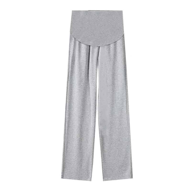 

639# 2021 Spring Sports Casual Maternity Long Pants Elastic Waist Belly For Pregnant Women Wide Leg Loose Pregnancy Trousers