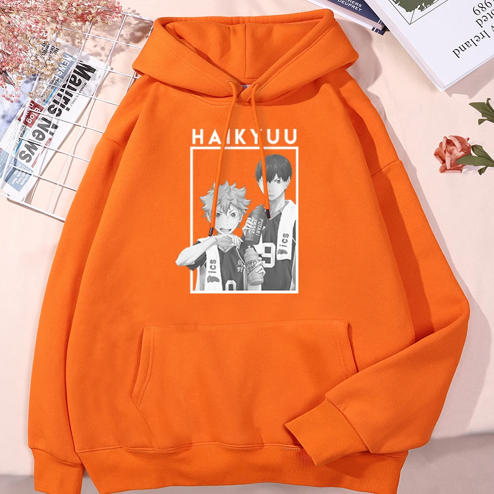 

Haikyuu Japan Anime Kageyama Hoodie Male Hip Hop Karasuno High School Sweatshirt 2021 Funny Streetwear Unisex Fleece Hooded Men