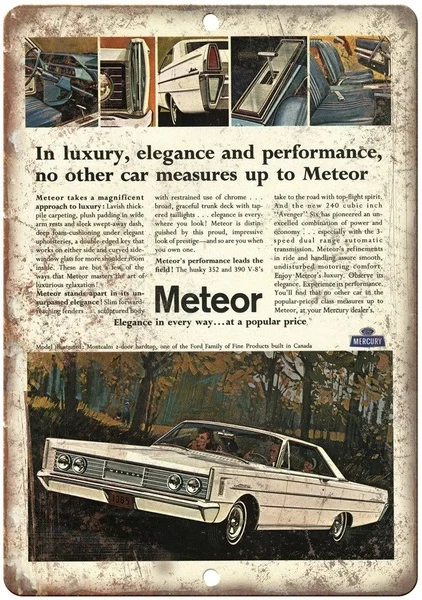 

Mercury Meteor автомобильный жестяной знак Искусство Украшение стен, винтажный алюминиевый Ретро металлический знак,
