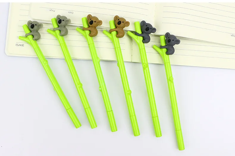 3 pcs/lot set of gel pens colorful for writing brand school material kawaii stationery store creative white cute things 04143
