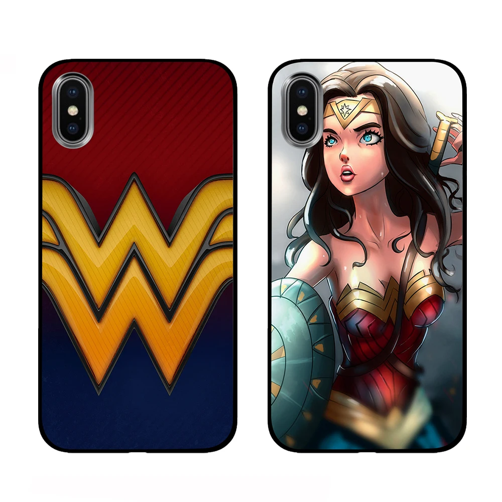 Wonder woman черный чехол ТПУ для iPhone 5 5S 6 6s 7 8 Plus X XS XR 11 Pro Max | Мобильные телефоны и