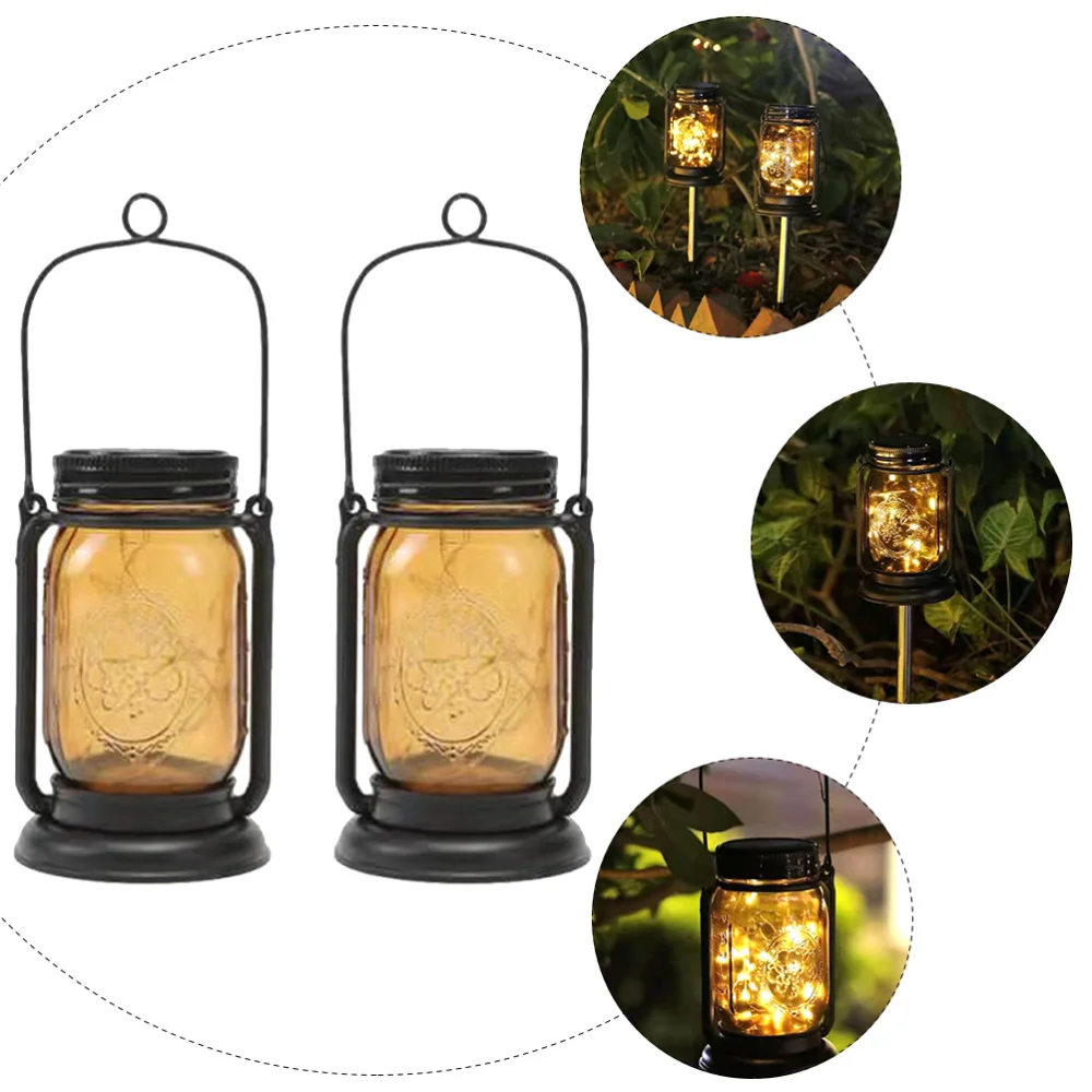

2pcs Solar Decorative Lamps Outdoor Yard Hanging Lamps Garden Lights