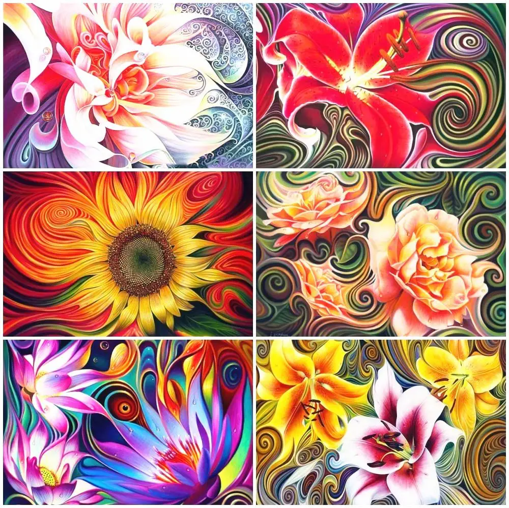 MOONCRESIN алмазная живопись Цветочная Алмазная вышивка полный дисплей цветы картины