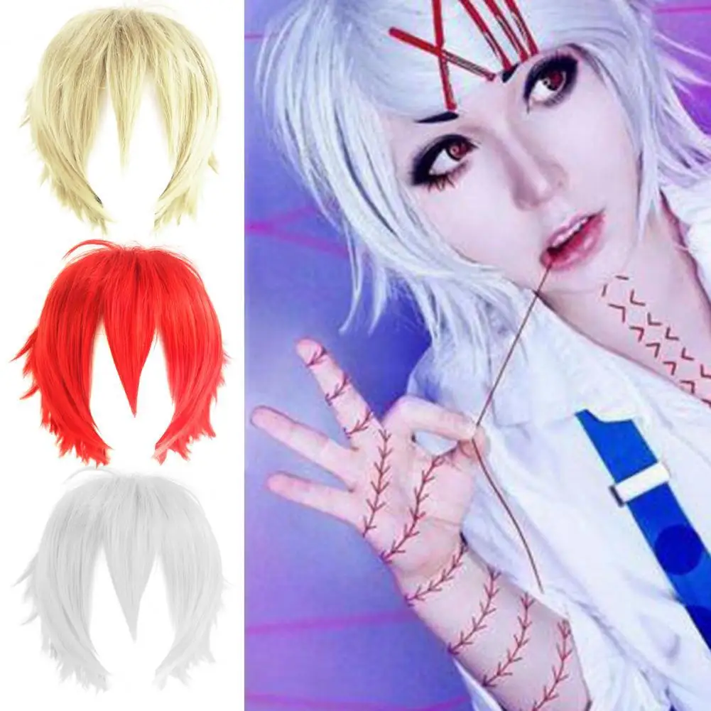

Wig Short Style Adjustable High Temperature Fiber Men Anime Cosplay Hairpiece for Party Styling Tools & Accessories