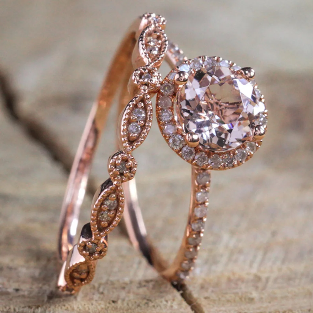 925 Новое Розовое золото круглый набор относится к женским подаркам Европейская и