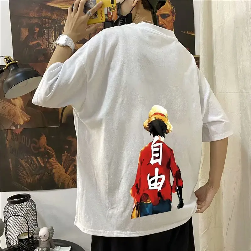 Мужская футболка с короткими рукавами в гонконгском стиле брендовая свободная