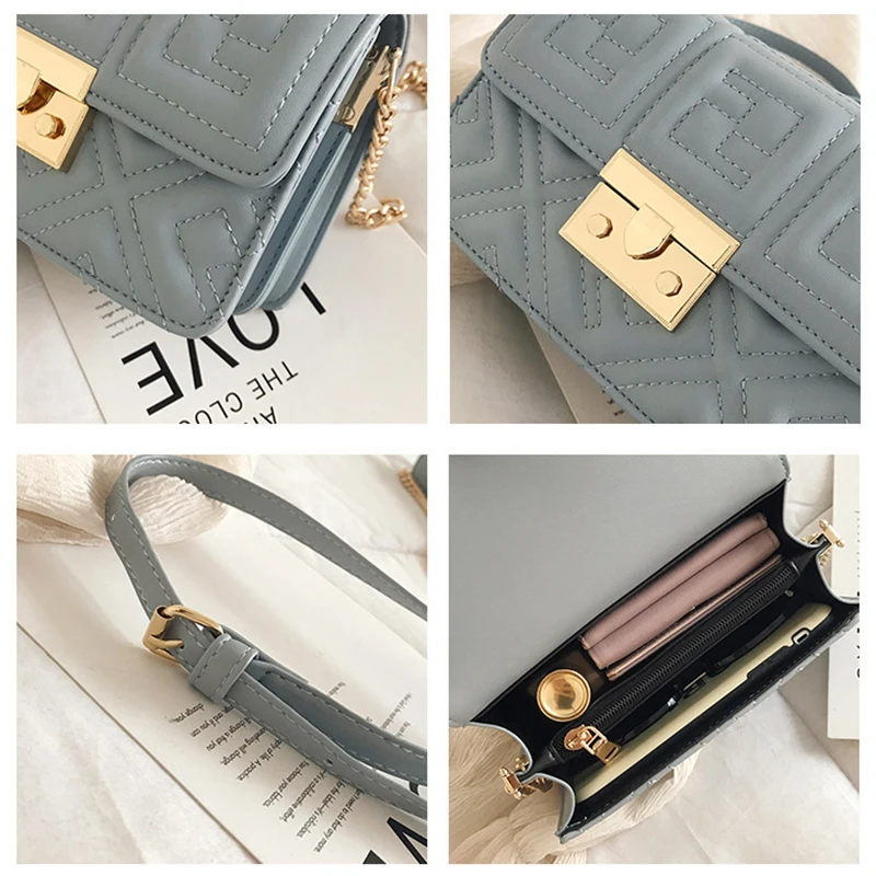 Женская маленькая квадратная сумка Дамская нить модная классические сумки на