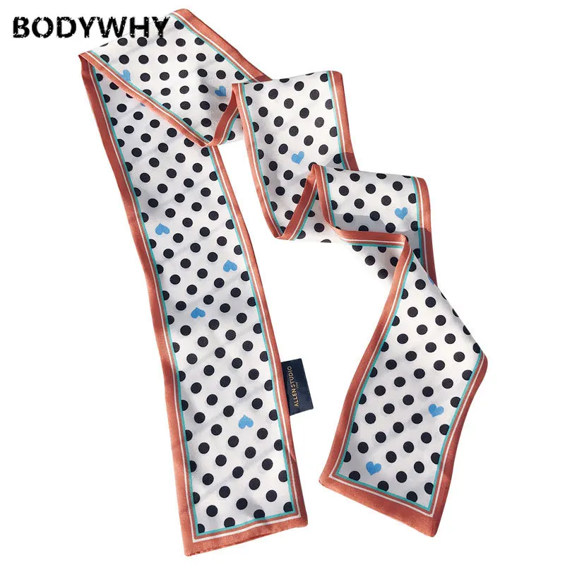 

Spring And Summer New Female Small Silk Scarf Long And Narrow Decoration Korean Female Fashion Wave Dot Scarf Hair Band