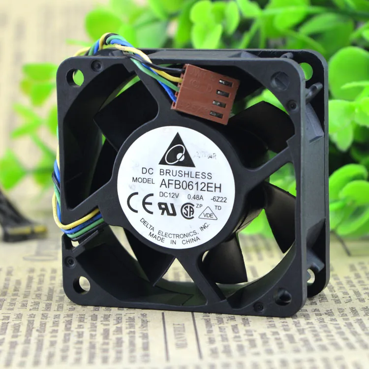 

New original 6025 12V 0.48A AFB0612EH 6CM cm PWM temperature control speed fan