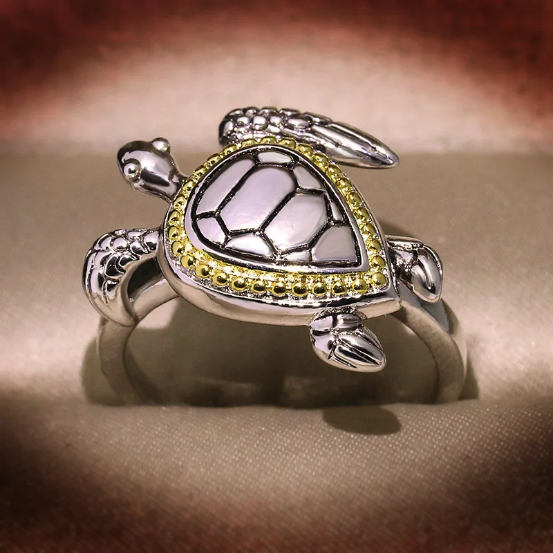 

New Trend Design Animal Tortoise Ring 925 Sterling Silver Filled Jewelry Wedding for Women/Men Females Gifts Wholesale
