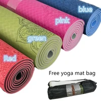 2020 new high density natural tpe yoga mat 6mm tasteless non slip yoga mat lose weight body building exercise pilates pad