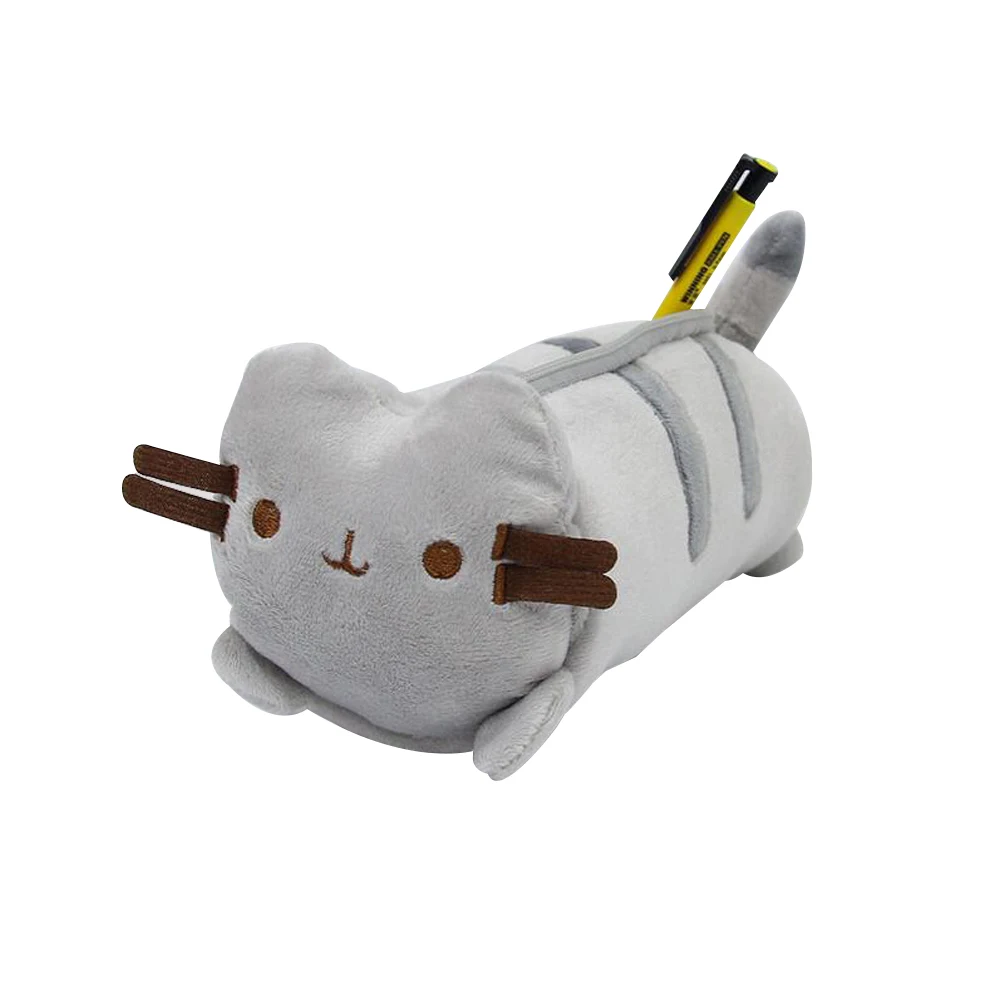 Большой плюшевый карандаш в японском стиле с милым цветным котом холщовый чехол
