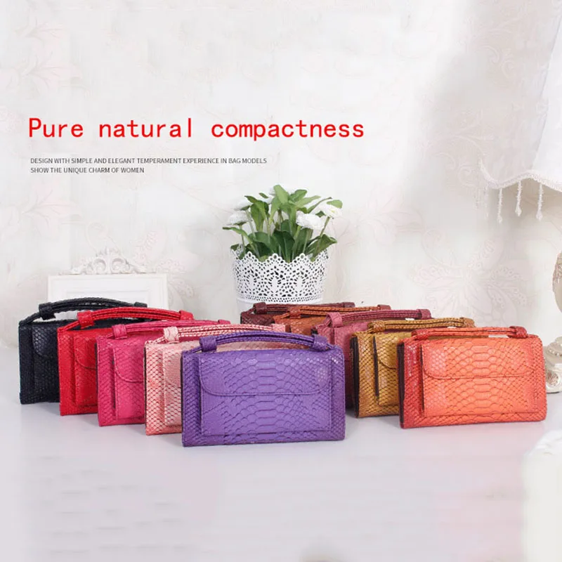 Кожаный Длинный кошелек женские кошельки привлекательный со змеиным рисунком