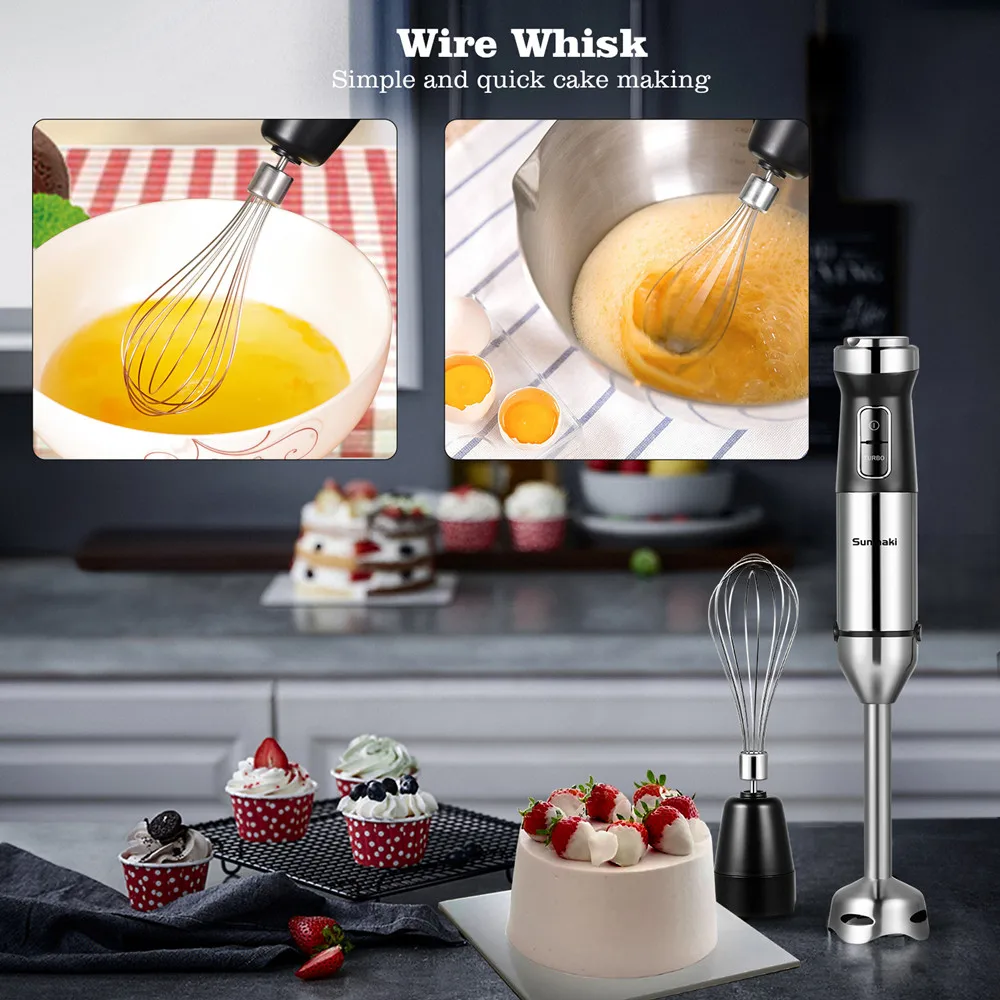 850W 4 in 1 Hand Blender Portable immersion for Kitchen Food Processor stick with Chopper Whisk Electric Mixer Juicer | Бытовая техника