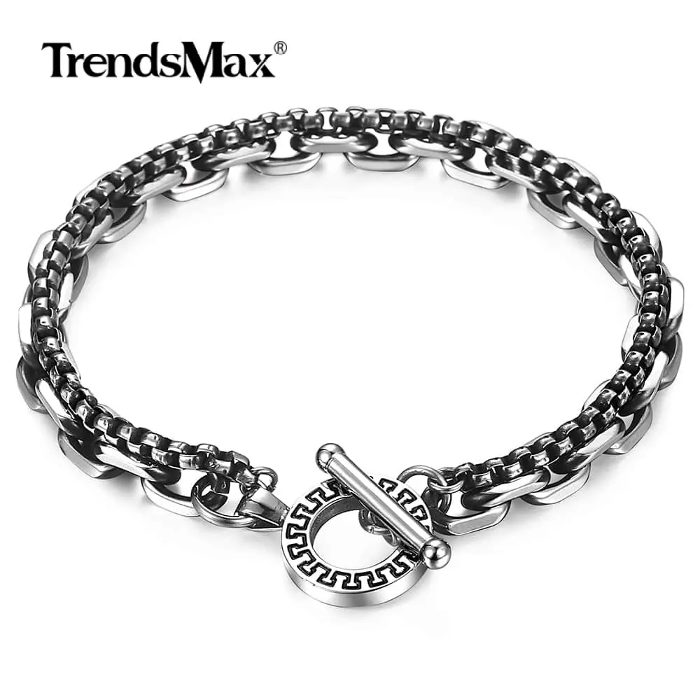 Уникальный кабель звенья цепи браслеты для мужчин мальчиков нержавеющая сталь
