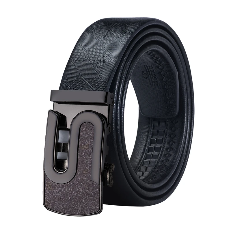 DK-0084-EA Hi Tie Роскошный пояс в коробке для мужчин, подарок, мужской ремень из натуральной воловьей кожи, золотые пряжки, мужские Модные брендовые дизайнерские золотые и черные ремни - Цвет: DK-0084-EA