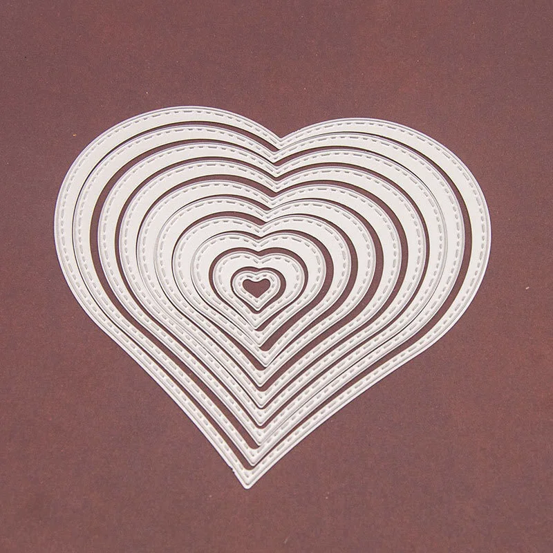 10 шт./компл. металлические Вырубные штампы в форме сердца трафарет высечка