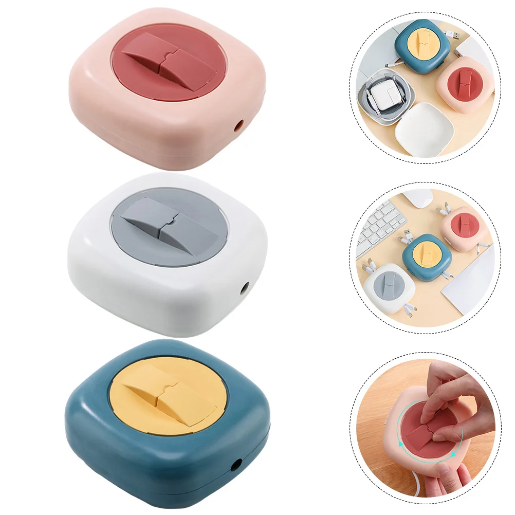 

3Pcs Data Cable Organizer Charging Cable Boxes Household USB Cable Winders