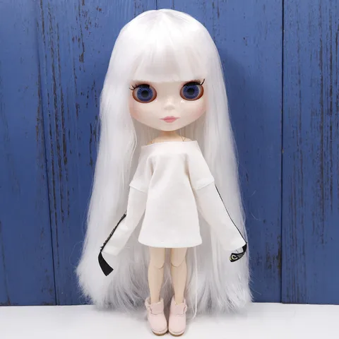 Кукла Blythe шарнирная, 1/6, с белым лицом и челкой