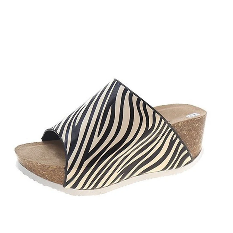 

Women's Wedges Slippers Summer Woman Peep Toe Sandals Ladies Thick Bottom Comfort Female Slides Platform Printed 2021 fashion