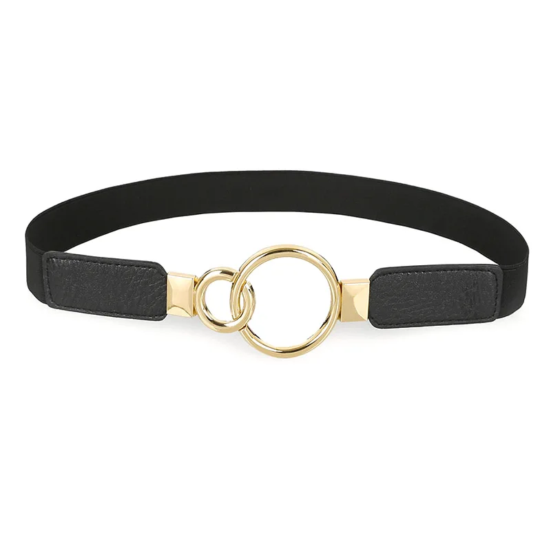 

Hot Sale Elegant Round Buckle Women Belts Dresses Slimming Faja Lady Skirt Elastic Waistband Female Lovely Stretch Cummerbund