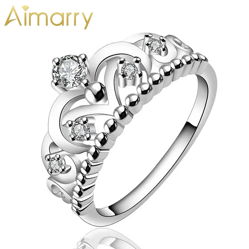 

Aimarry 925 Sterling Silver AAA Zircon Crown Ring For Women Party Engagement Gift Wedding Fashion Jewelry