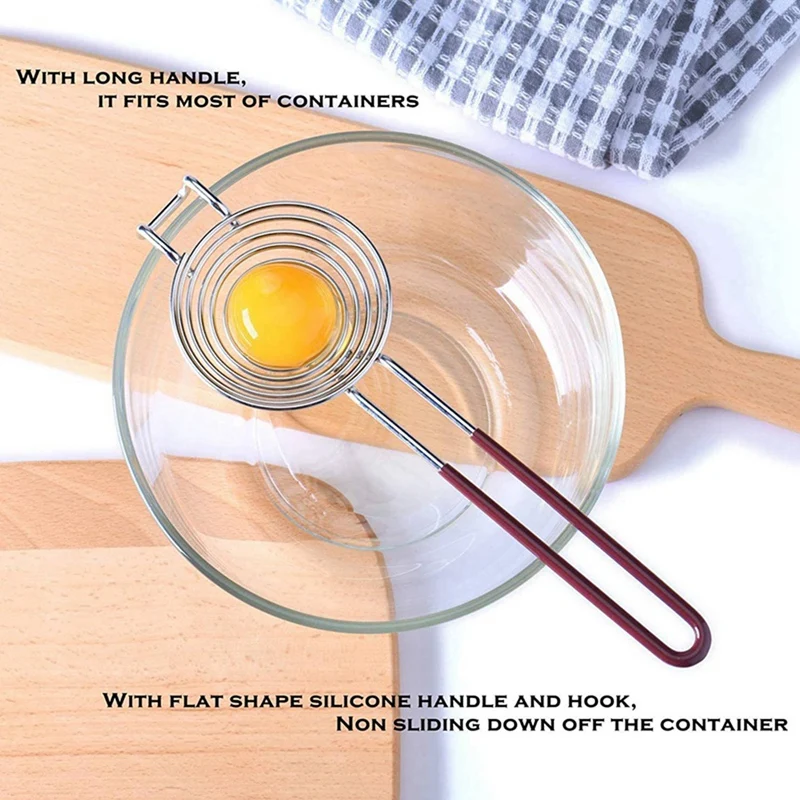 

2X Stainless Steel Separator Egg White and Egg Yolk Filter Kitchen Tools & 1PC 40X60cm Silicone Baking Pad